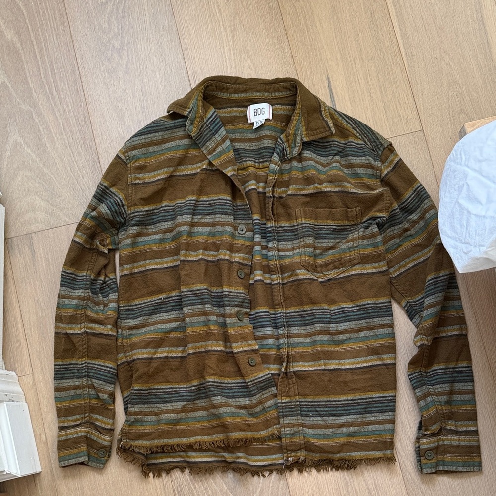 BDG Men's Multicolor Striped Shirt Jacket